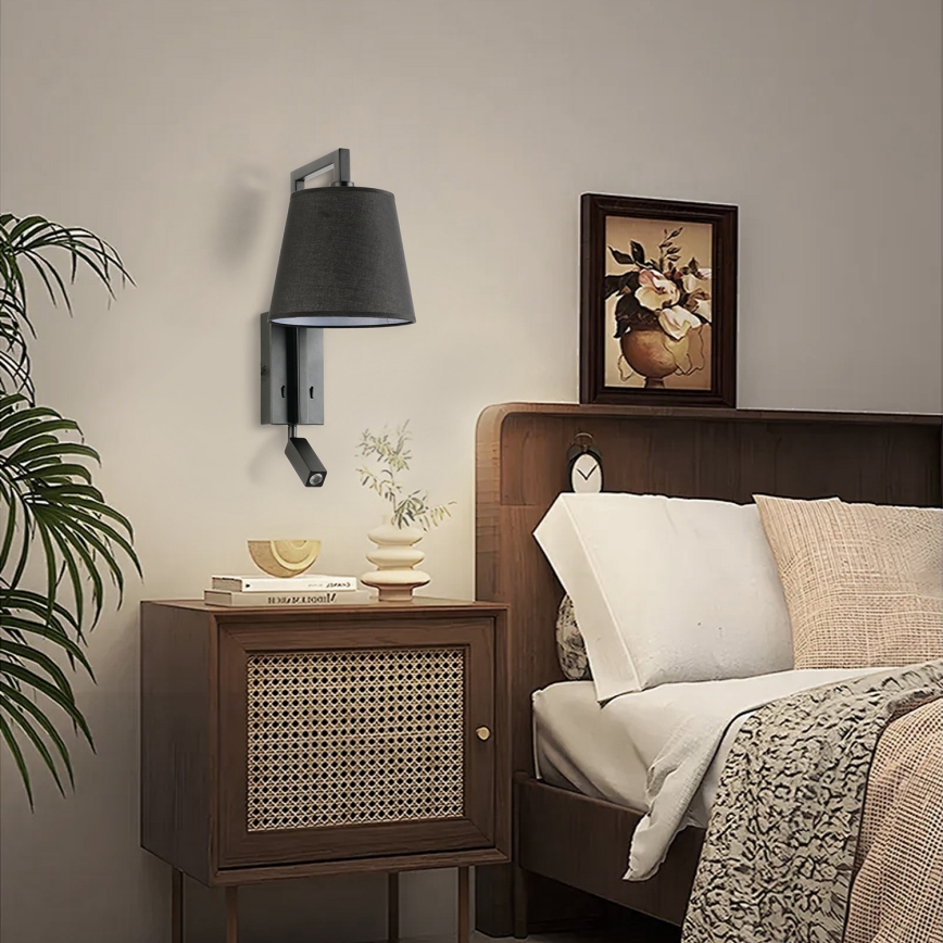 Brilagi - LED Seinavalgusti RAYAS 1xE14/40W/230V + LED/3W must