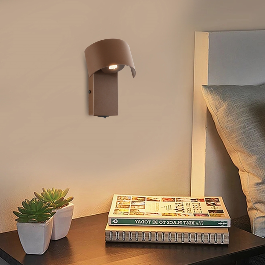 Brilagi - LED Seinavalgusti VASTO LED/3W/230V pruun