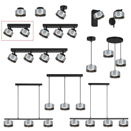 Brilagi - LED Spottvalgusti AURA LUX 2xGX53/30W/230V must/suitsuhall