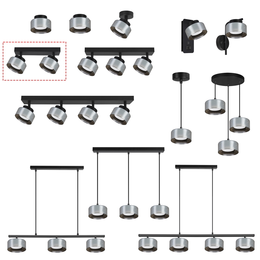 Brilagi - LED Spottvalgusti AURA LUX 2xGX53/30W/230V must/suitsuhall