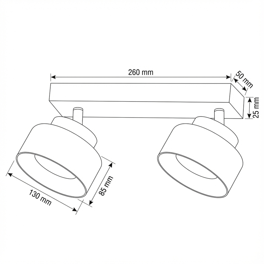 Brilagi - LED Spottvalgusti AURA LUX 2xGX53/30W/230V must/suitsuhall