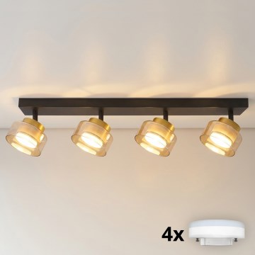 Brilagi - LED Spottvalgusti AURA LUX 4xGX53/30W/230V must/kuldne
