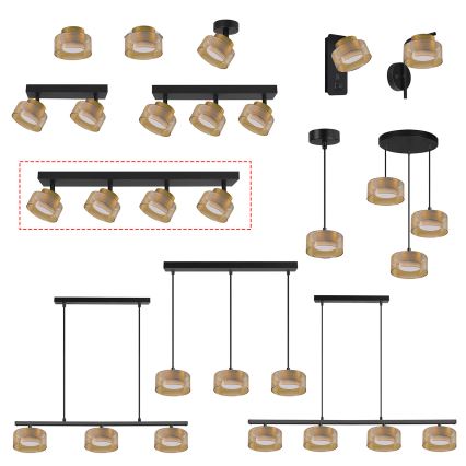 Brilagi - LED Spottvalgusti AURA LUX 4xGX53/30W/230V must/kuldne