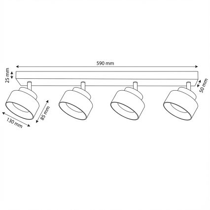 Brilagi - LED Spottvalgusti AURA LUX 4xGX53/30W/230V must/kuldne