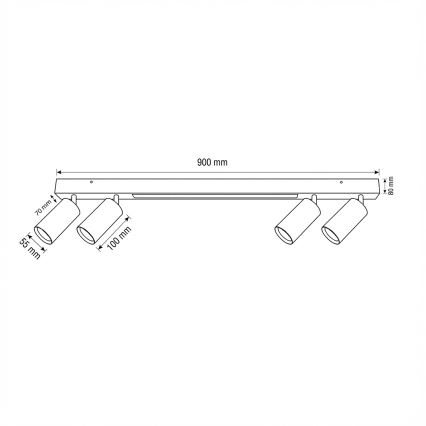 Brilagi - LED-spottvalgusti SELE 4xGU10/30W/230V + LED/20W valge