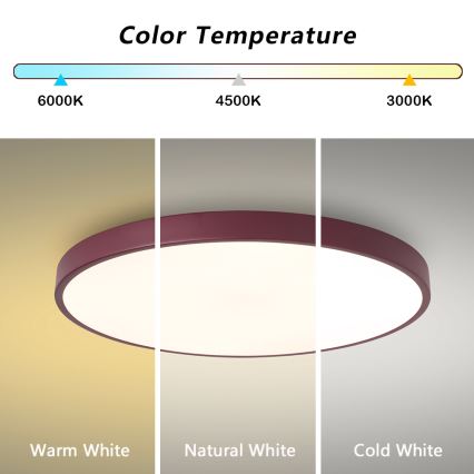 Brilagi - Hämardatav LED-laelamp POOL LED/60W/230V 3000-6000K läbimõõt 60 cm burgundipunane + kaugjuhtimispult