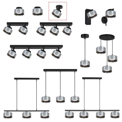 Brilagi - LED suunavalgusti AURA LUX 1xGX53/30W/230V läbimõõt 13 cm must/suitsune