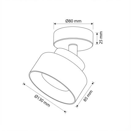 Brilagi - LED suunavalgusti AURA LUX 1xGX53/30W/230V läbimõõt 13 cm must/suitsune