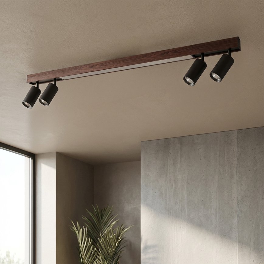 BRILAGI - LED suunavalgusti SELE 4xGU10/30W/230V + LED/25W must/kirsiviimistlus