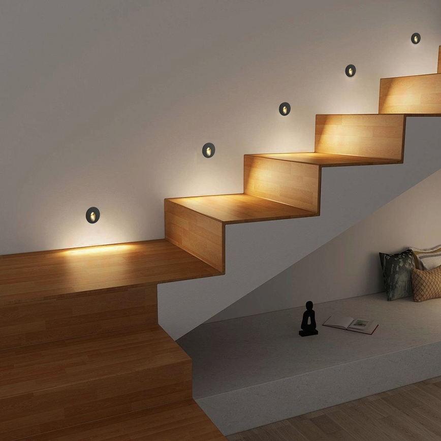 Brilagi - LED süvistatav välisvalgusti STAIRDOT LED/2W/230V must IP65 ümmargune