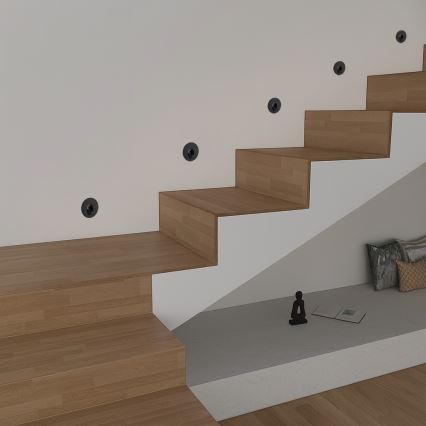 Brilagi - LED süvistatav välisvalgusti STAIRDOT LED/2W/230V must IP65 ümmargune