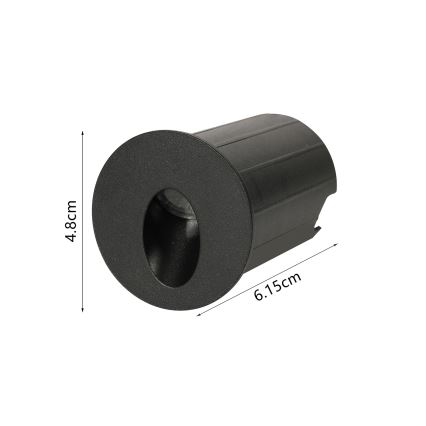 Brilagi - LED süvistatav välisvalgusti STAIRDOT LED/2W/230V must IP65 ümmargune