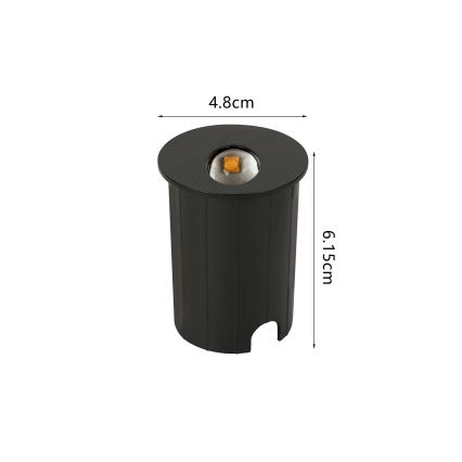 Brilagi - LED süvistatav välisvalgusti STAIRDOT LED/2W/230V must IP65 ümmargune