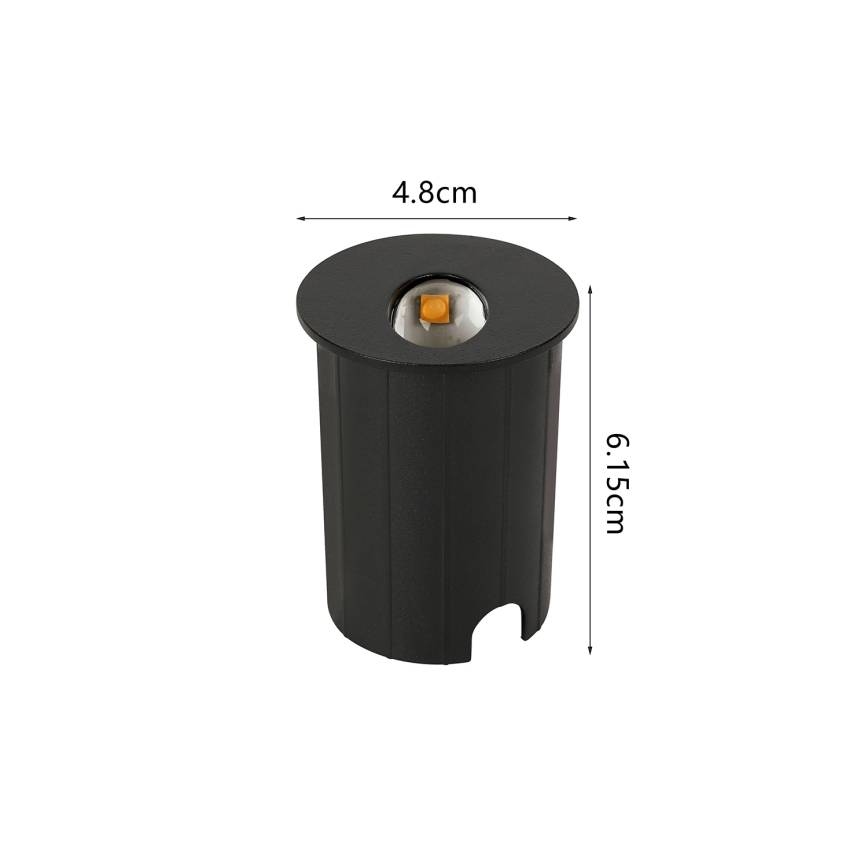 Brilagi - LED süvistatav välisvalgusti STAIRDOT LED/2W/230V must IP65 ümmargune