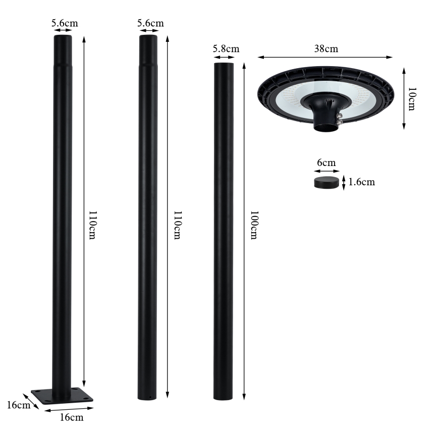 Brilagi - LED Tänavalamp URBANSPARK LED/120W/230V must IP65