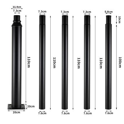 Brilagi - LED tänavavalgusti 5 m postiga URBANSPARK LED/120W/230V must IP65