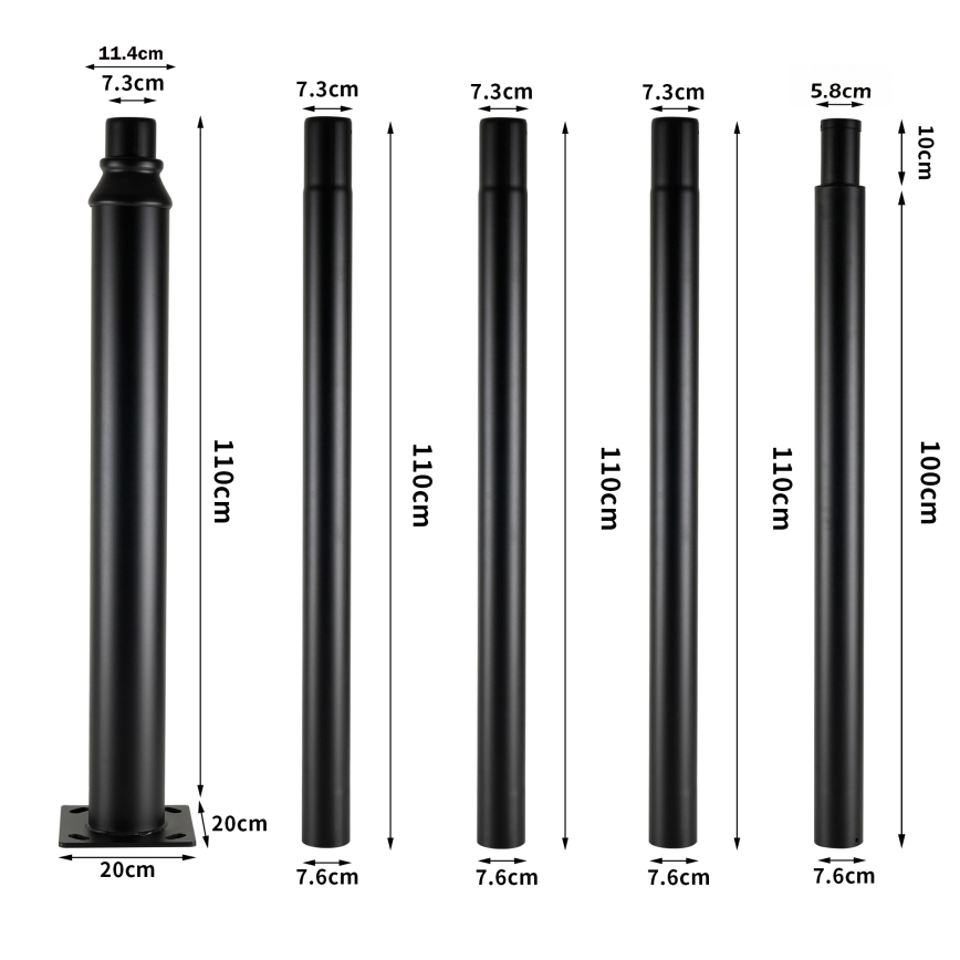 Brilagi - LED tänavavalgusti 5 m postiga URBANSPARK LED/120W/230V must IP65