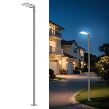 Brilagi - LED tänavavalgusti koos 3 m postiga ja liigendiga URBANLIGHT LED/100W/230V, hall, IP65
