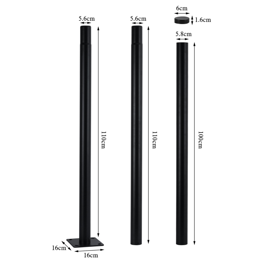 Brilagi - LED-tänavavalgusti koos 3 m postiga URBANSPARK LED/120W/230V must IP65