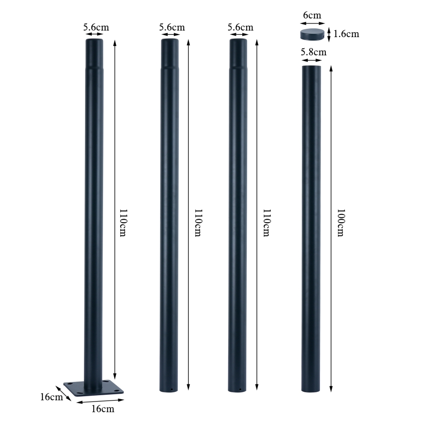 Brilagi - LED välisvalgusti (tänavavalgusti) koos 4 m postiga URBANSPARK LED/120W/230V antratsiit IP65