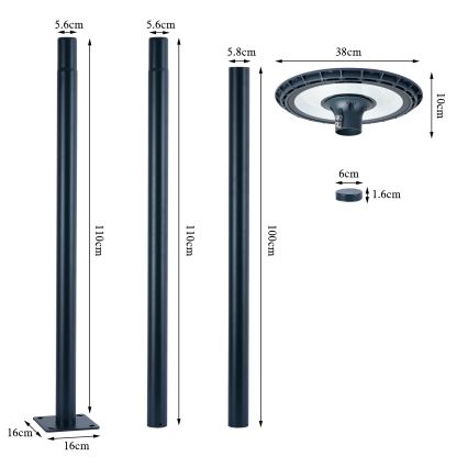 Brilagi - LED tänavavalgusti URBANSPARK LED/120W/230V antratsiit IP65