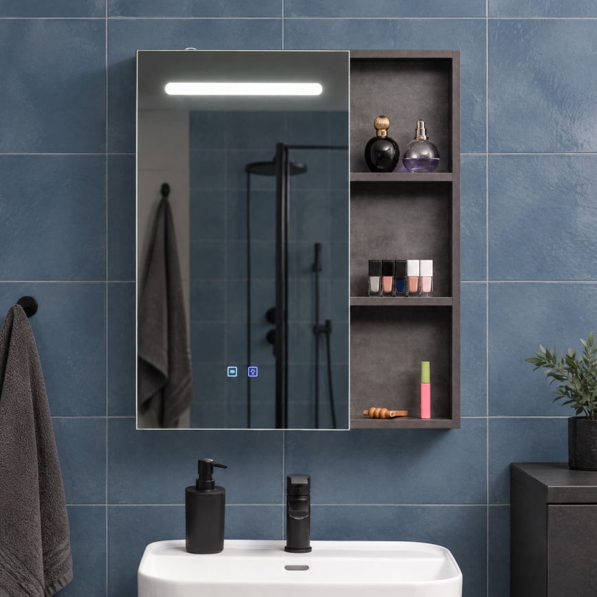 BRILAGI - LED-taustvalgustusega peegliga vannitoakapp TRABIA SINGLE 60x70 cm