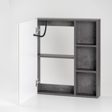 BRILAGI - LED-taustvalgustusega peegliga vannitoakapp TRABIA SINGLE 60x70 cm