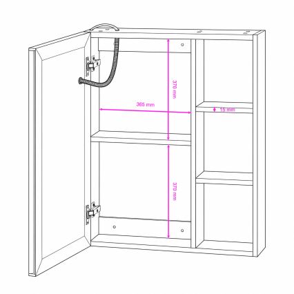 BRILAGI - LED-taustvalgustusega peegliga vannitoakapp TRABIA SINGLE 60x70 cm