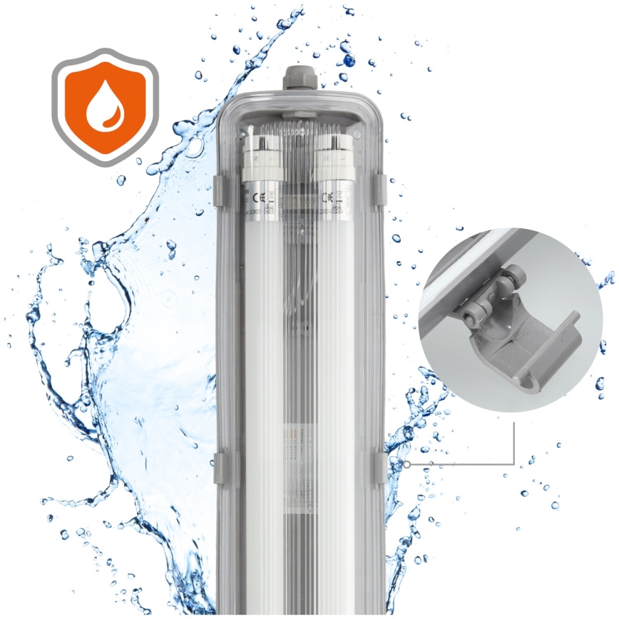 BRILAGI - LED tehniline tolmukindel toruvalgusti OPTIMA T8 2xG13/18W/230V 4000K IP65 128 cm