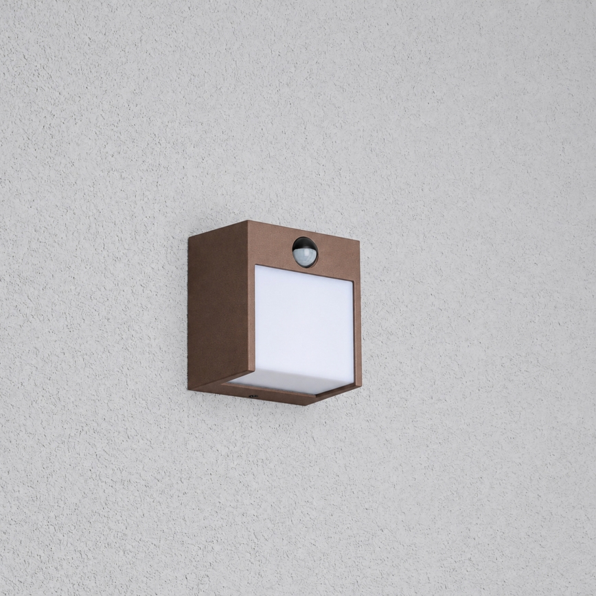 BRILAGI - LED välisseinavalgusti anduriga TERNI LED/12W/230V pruun IP44