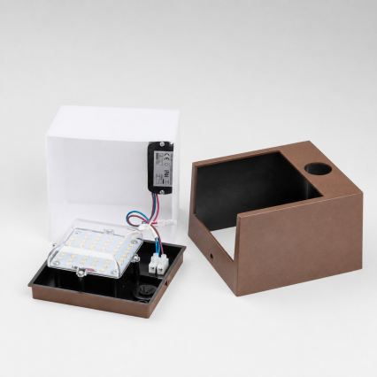 BRILAGI - LED välisseinavalgusti anduriga TERNI LED/12W/230V pruun IP44