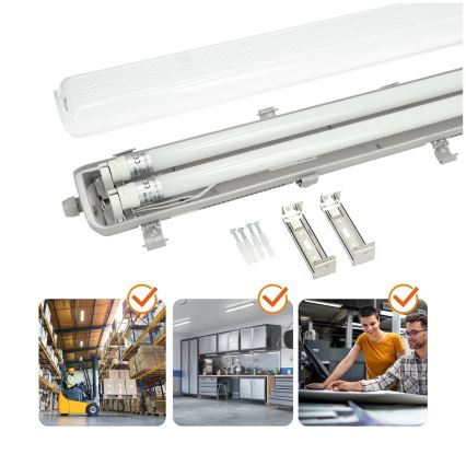 Brilagi - LED Tööstuslik luminofoorvalgusti OPTIMA T8 2xG13/18W/230V 6500K IP65 128 cm