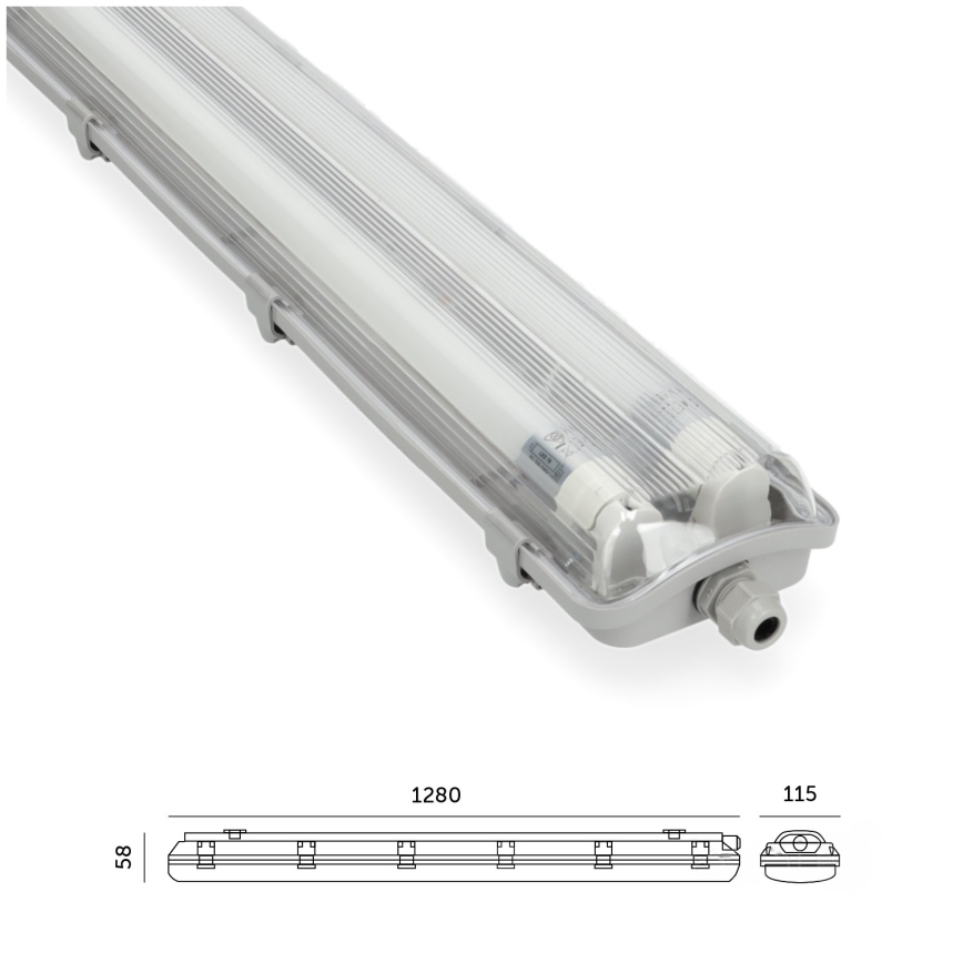 Brilagi - LED Tööstuslik luminofoorvalgusti OPTIMA T8 2xG13/18W/230V 6500K IP65 128 cm