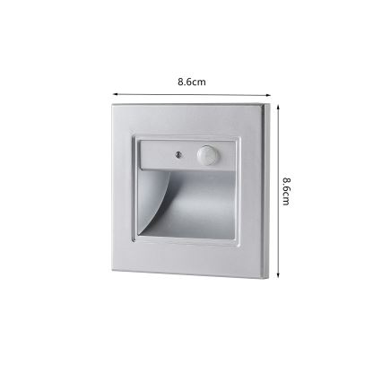 Brilagi - LED trepivalgusti anduriga STEP LIGHT LED/1,5W/230V IP44 hõbedane