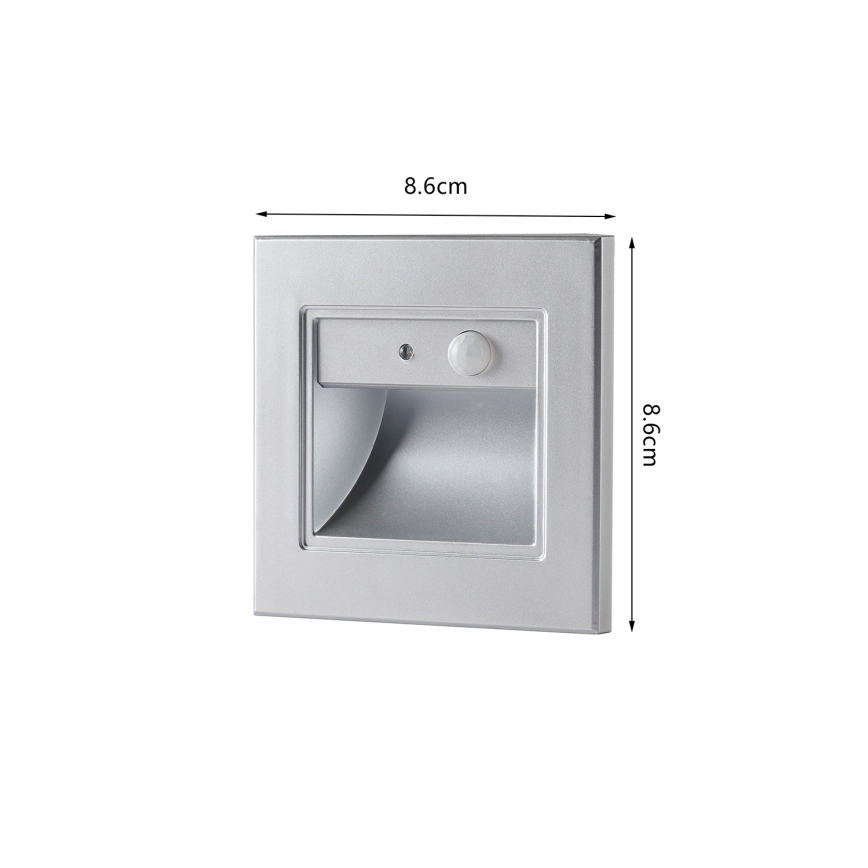 Brilagi - LED trepivalgusti anduriga STEP LIGHT LED/1,5W/230V IP44 hõbedane