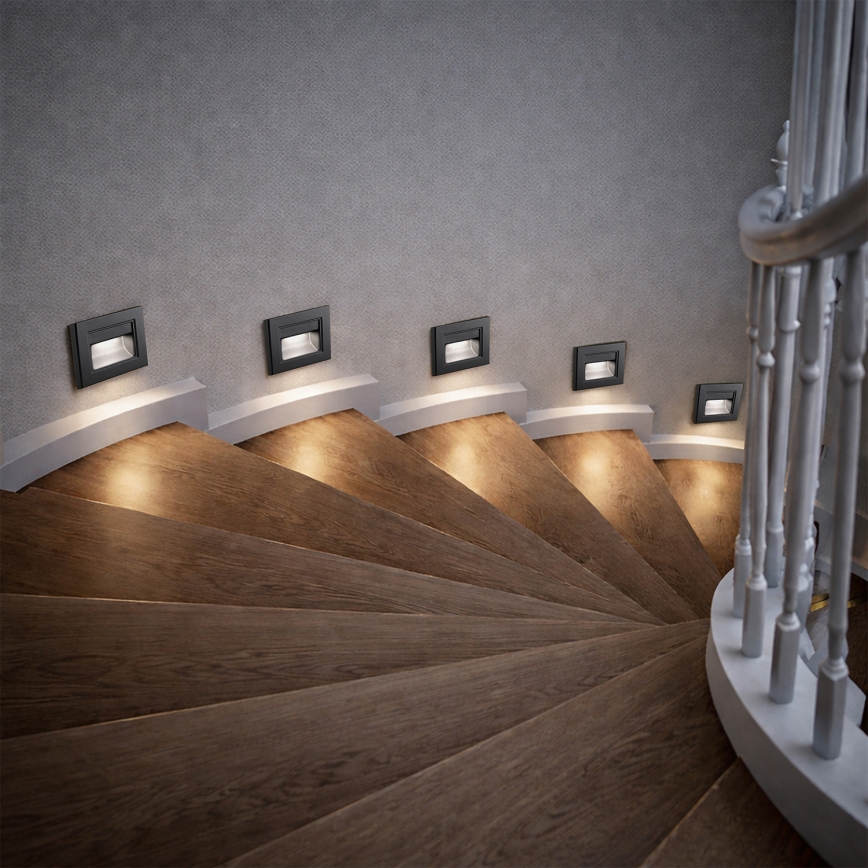 Brilagi - LED trepi valgusti STEP LIGHT LED/1,5W/230V IP44 must