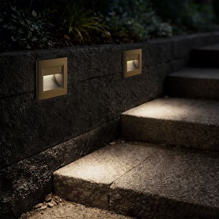 Brilagi - LED trepiastme valgusti STEP LIGHT LED/1,5W/230V IP44 kuldne