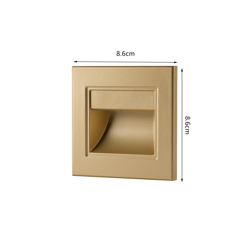 Brilagi - LED trepiastme valgusti STEP LIGHT LED/1,5W/230V IP44 kuldne