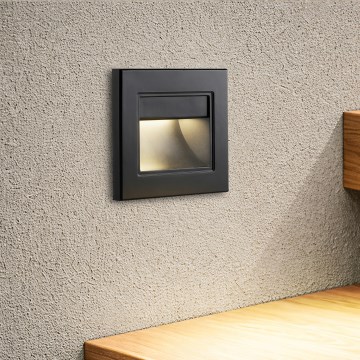 Brilagi - LED-trepiastme valgusti STEP LIGHT LED/1,5W/230V IP44 must