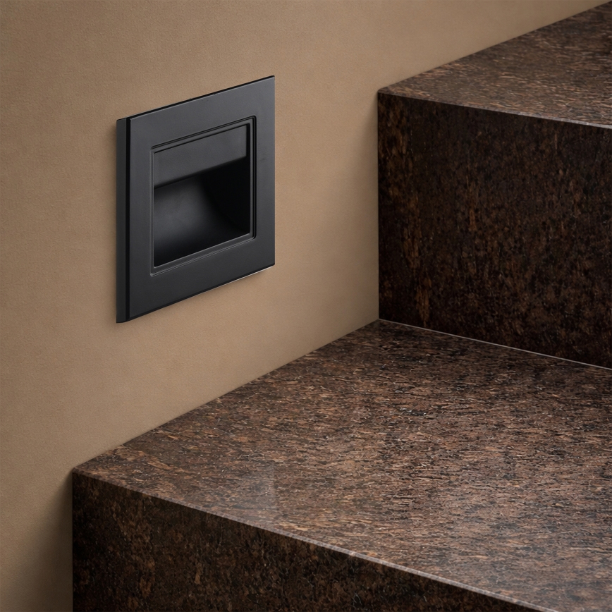 Brilagi - LED-trepiastme valgusti STEP LIGHT LED/1,5W/230V IP44 must