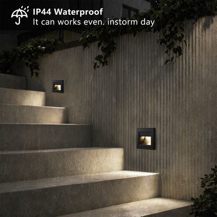 Brilagi - LED-trepiastme valgusti STEP LIGHT LED/1,5W/230V IP44 must