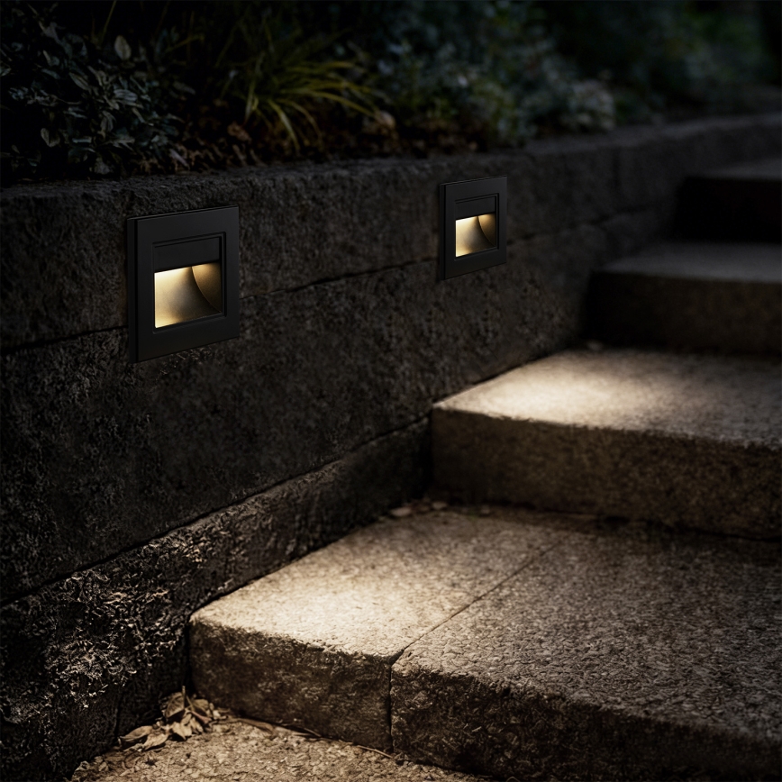 Brilagi - LED-trepiastme valgusti STEP LIGHT LED/1,5W/230V IP44 must