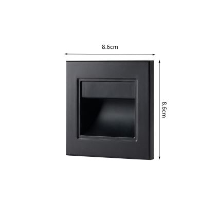 Brilagi - LED-trepiastme valgusti STEP LIGHT LED/1,5W/230V IP44 must