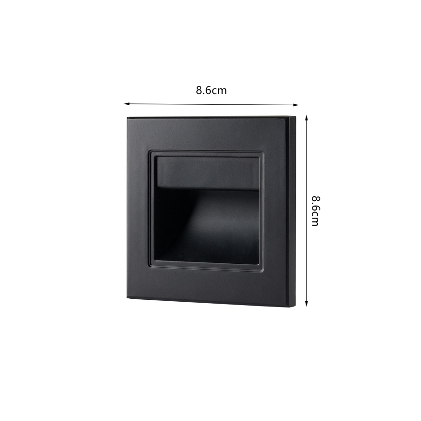 Brilagi - LED-trepiastme valgusti STEP LIGHT LED/1,5W/230V IP44 must