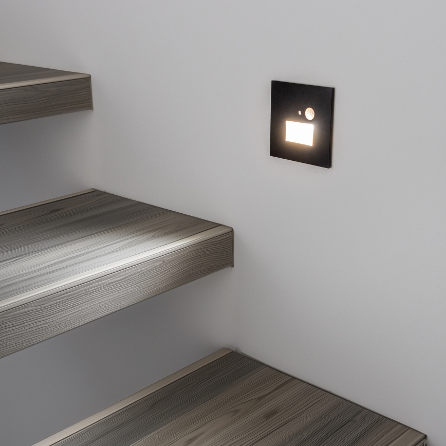 Brilagi - LED Trepivalgusti koos liikumisanduriga JACK LED/1,5W/230V 3000K/4000K/6500K must