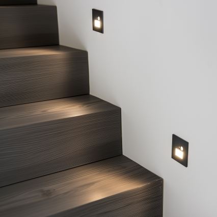 Brilagi - LED Trepivalgusti koos liikumisanduriga JACK LED/1,5W/230V 3000K/4000K/6500K must