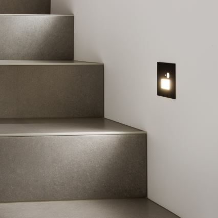 Brilagi - LED Trepivalgusti koos liikumisanduriga JACK LED/1,5W/230V 3000K/4000K/6500K must