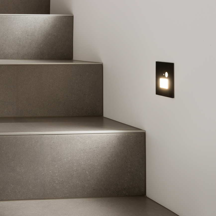 Brilagi - LED Trepivalgusti koos liikumisanduriga JACK LED/1,5W/230V 3000K/4000K/6500K must