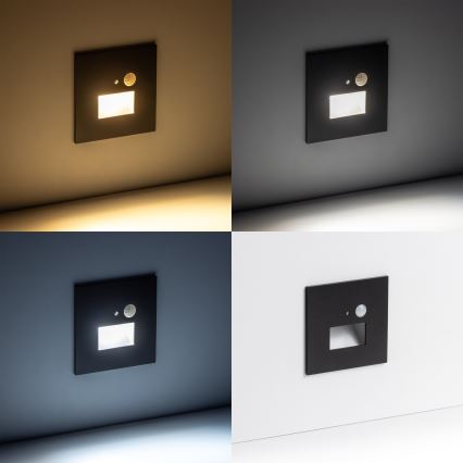 Brilagi - LED Trepivalgusti koos liikumisanduriga JACK LED/1,5W/230V 3000K/4000K/6500K must