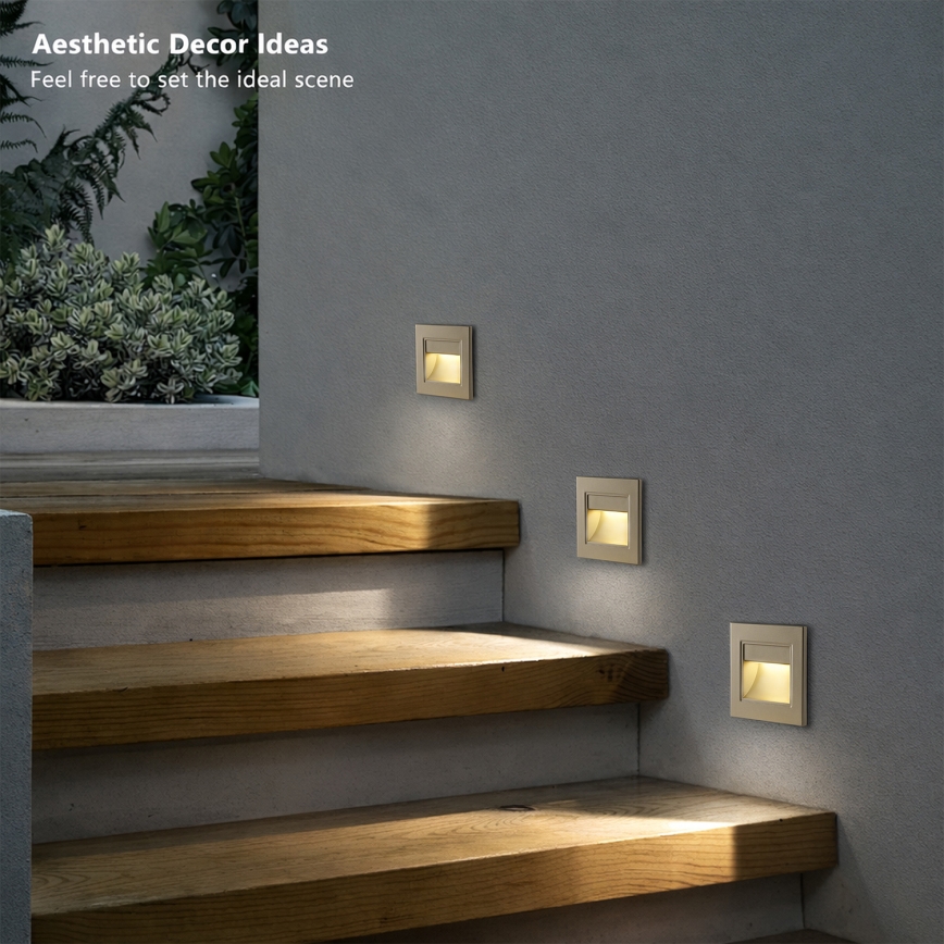 Brilagi - LED-trepivalgusti STEP LIGHT LED/1,5W/230V IP44 kuldne